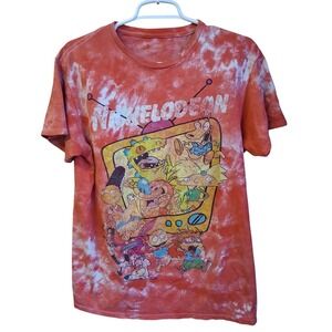 Nickeloden Tie-Dye Nostalgic Cartoon Graphic Tee Medium Pre-owned Fader